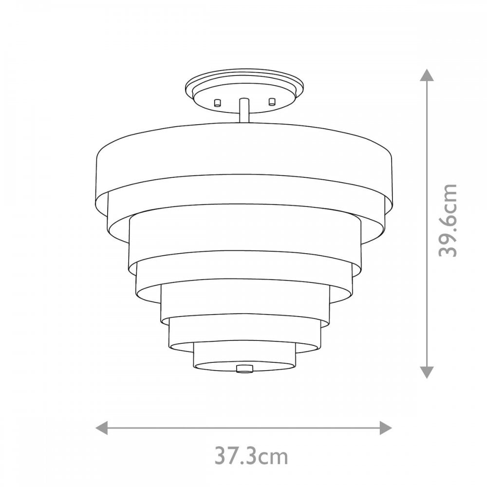 Hinkley QN-ECHELON-SF Echelon 3 Light Semi-flush Heritage Brass