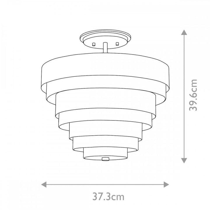 Hinkley QN-ECHELON-SF Echelon 3 Light Semi-flush Heritage Brass