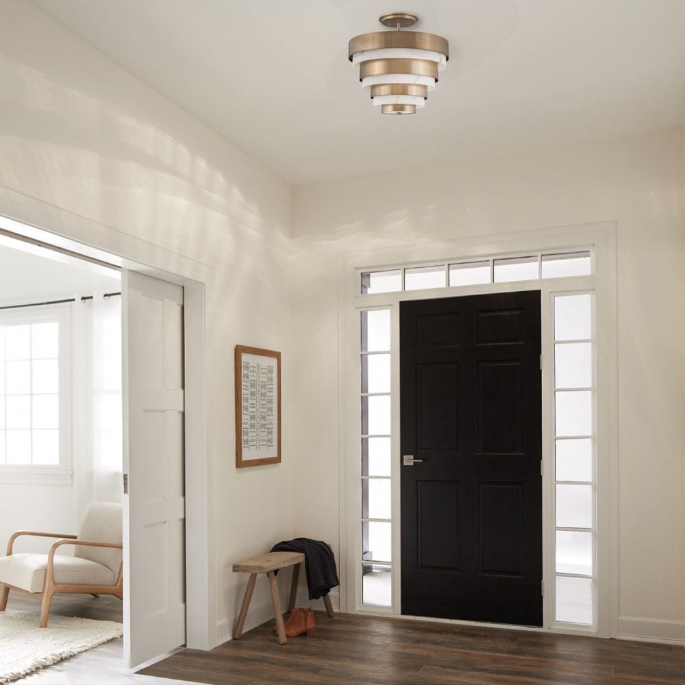 Hinkley QN-ECHELON-SF Echelon 3 Light Semi-flush Heritage Brass