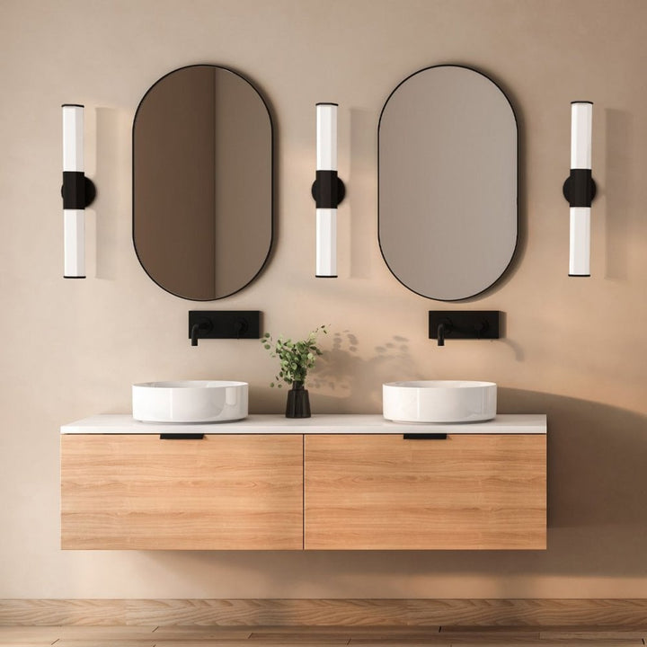 Hinkley QN-FACET-LED2-BK-BATH Facet Dual LED Wall Light Matte Black