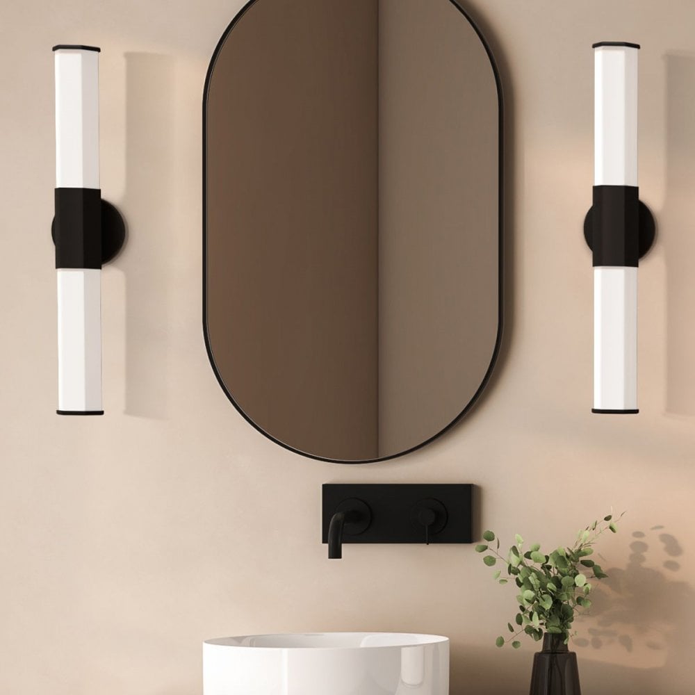 Hinkley QN-FACET-LED2-BK-BATH Facet Dual LED Wall Light Matte Black
