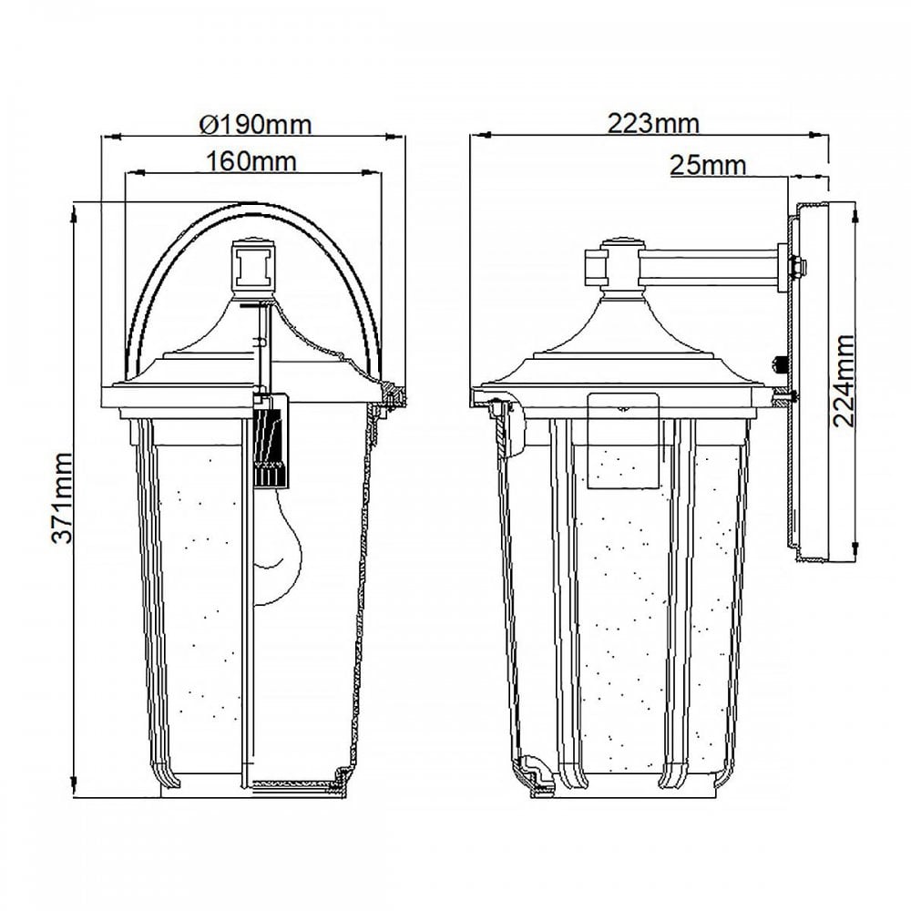 Kichler QN-FAIRFIELD-L-OZ Fairfield 1 Light Large Wall Lantern - Bronze