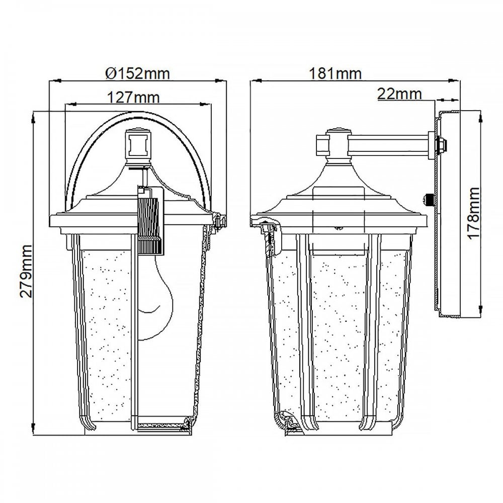 Kichler QN-FAIRFIELD-M-OZ Fairfield 1 Light Medium Wall Lantern - Bronze