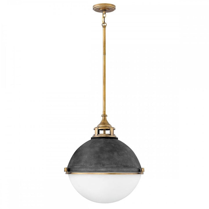 Hinkley QN-FLETCHER-P-L-AZ Fletcher 3 Light Pendant Aged Zinc &amp; Heritage Brass
