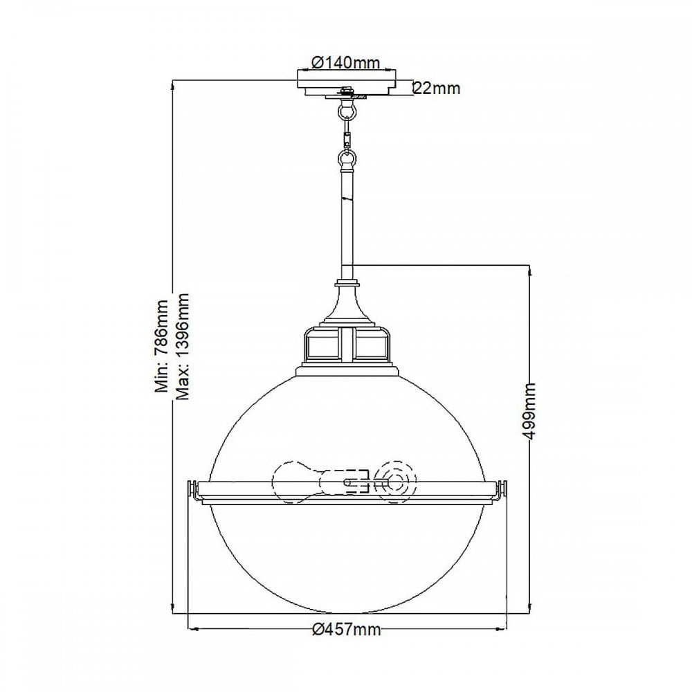 Hinkley QN-FLETCHER-P-L-AZ Fletcher 3 Light Pendant Aged Zinc &amp; Heritage Brass