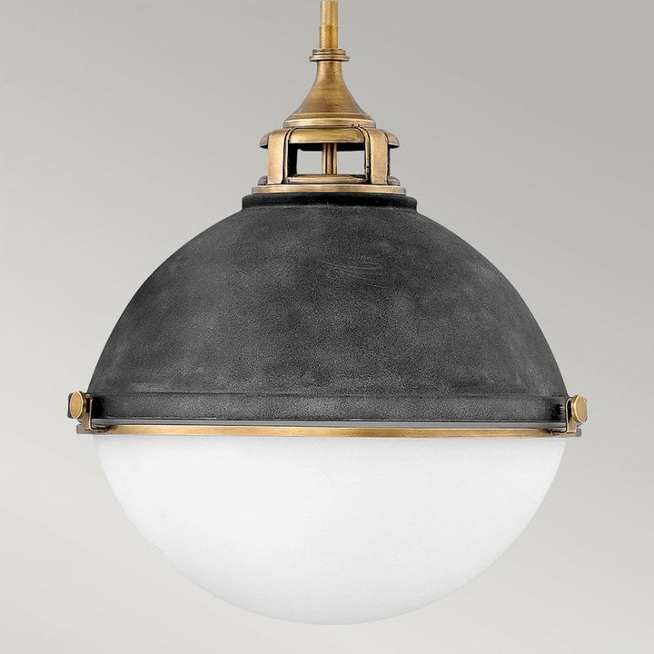 Hinkley QN-FLETCHER-P-L-AZ Fletcher 3 Light Pendant Aged Zinc &amp; Heritage Brass