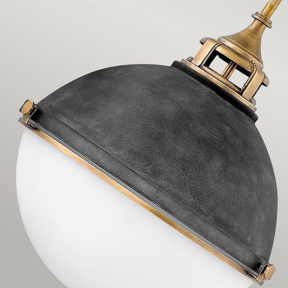 Hinkley QN-FLETCHER-P-L-AZ Fletcher 3 Light Pendant Aged Zinc &amp; Heritage Brass