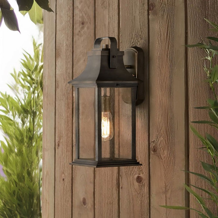 Hinkley QN-GRANT-M-BU Grant 1 Light Medium Wall Lantern Burnished Bronze