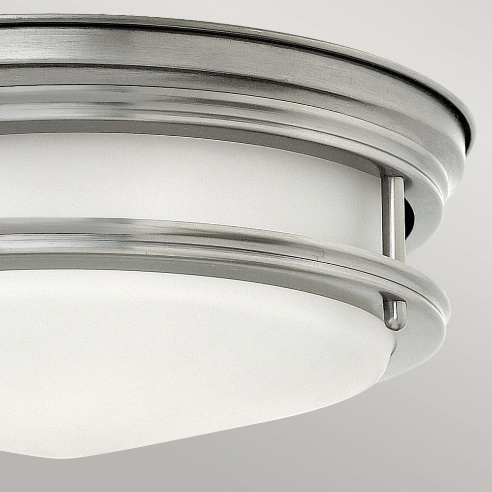 Hinkley QN-HADRIAN-FS-AN-OPAL Hadrian 2 Light Flush - Opal Glass - Antique Nickel