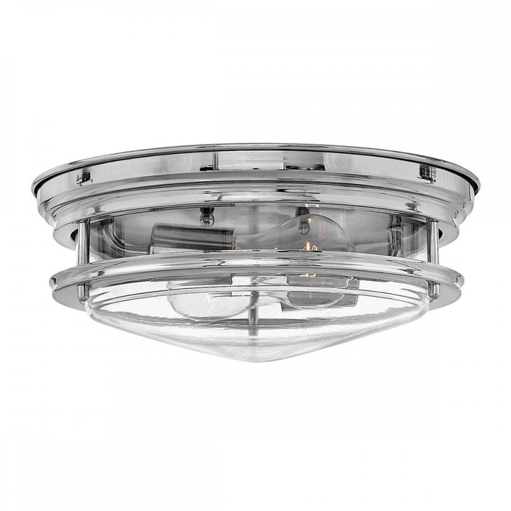Hinkley QN-HADRIAN-FS-CM-CLEAR Hadrian 2 Light Flush - Clear Glass - Chrome