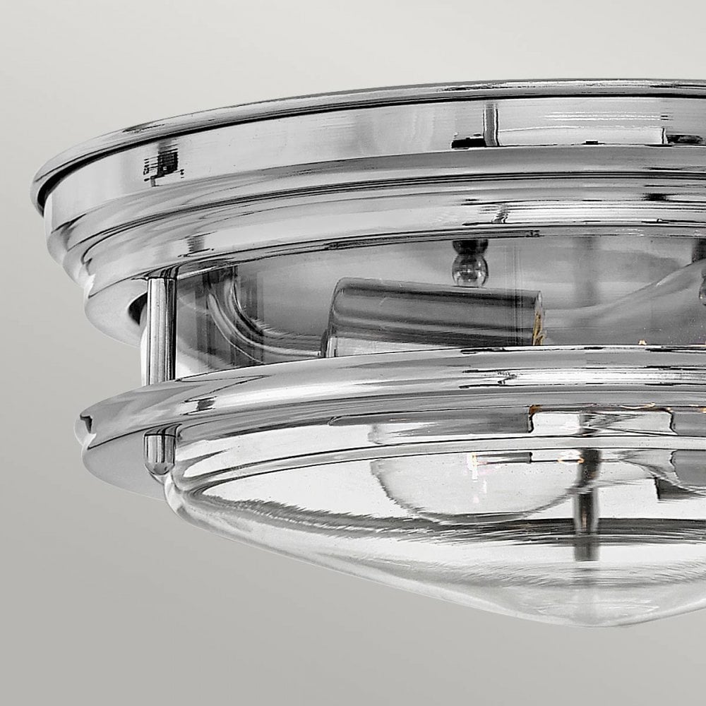 Hinkley QN-HADRIAN-FS-CM-CLEAR Hadrian 2 Light Flush - Clear Glass - Chrome