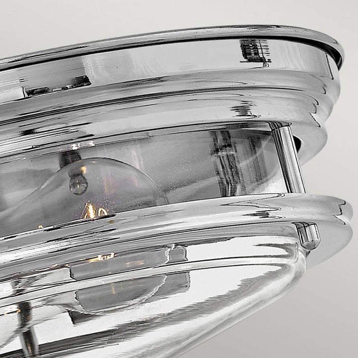 Hinkley QN-HADRIAN-FS-CM-CLEAR Hadrian 2 Light Flush - Clear Glass - Chrome