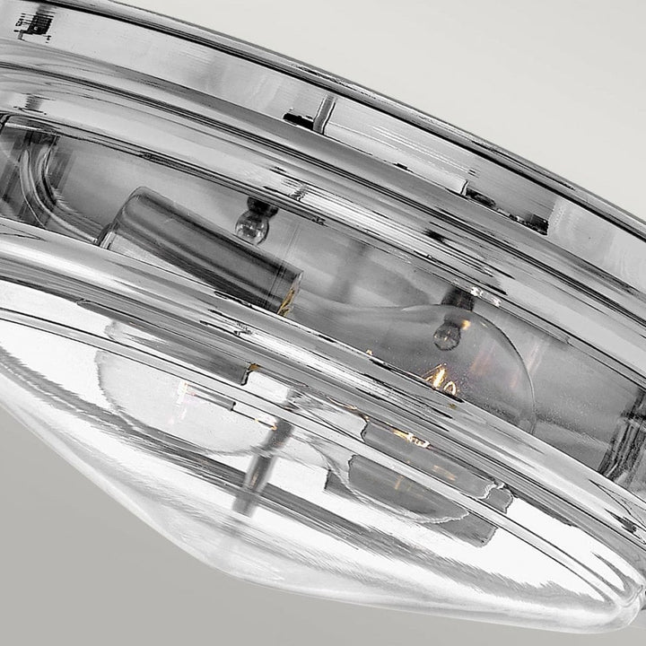 Hinkley QN-HADRIAN-FS-CM-CLEAR Hadrian 2 Light Flush - Clear Glass - Chrome