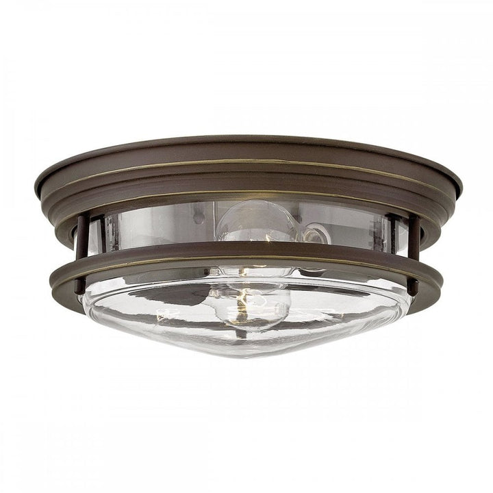 Hinkley QN-HADRIAN-FS-OZ-CLEAR Hadrian 2 Light Flush - Clear Glass - Oil Rubbed Bronze