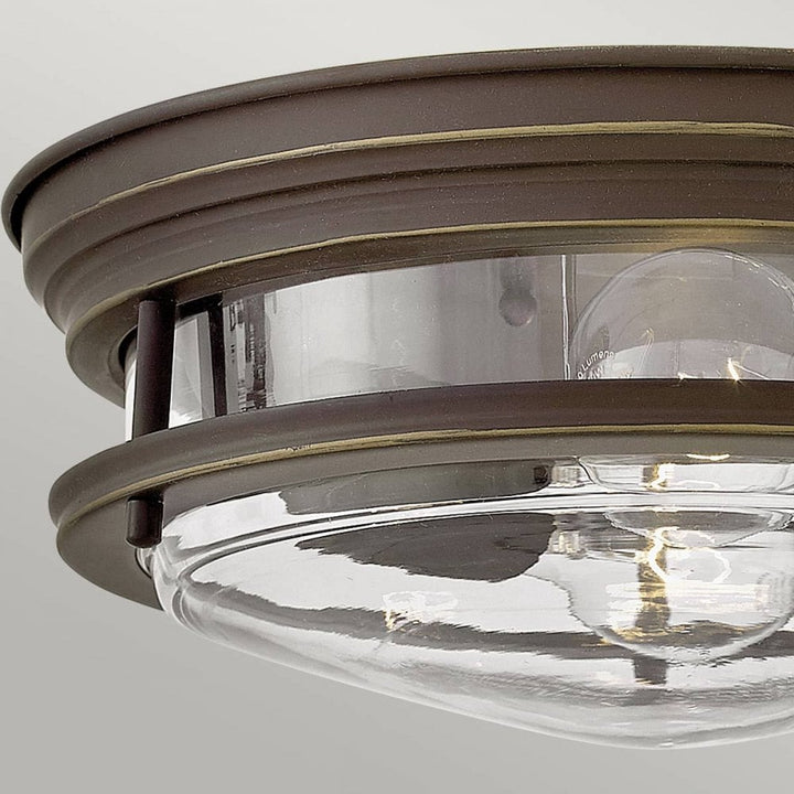 Hinkley QN-HADRIAN-FS-OZ-CLEAR Hadrian 2 Light Flush - Clear Glass - Oil Rubbed Bronze