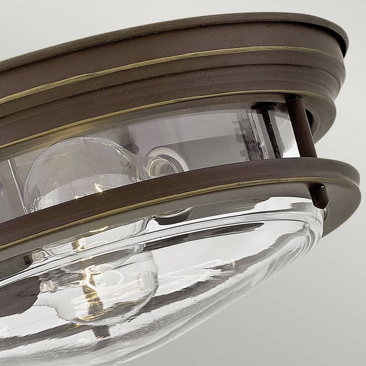 Hinkley QN-HADRIAN-FS-OZ-CLEAR Hadrian 2 Light Flush - Clear Glass - Oil Rubbed Bronze