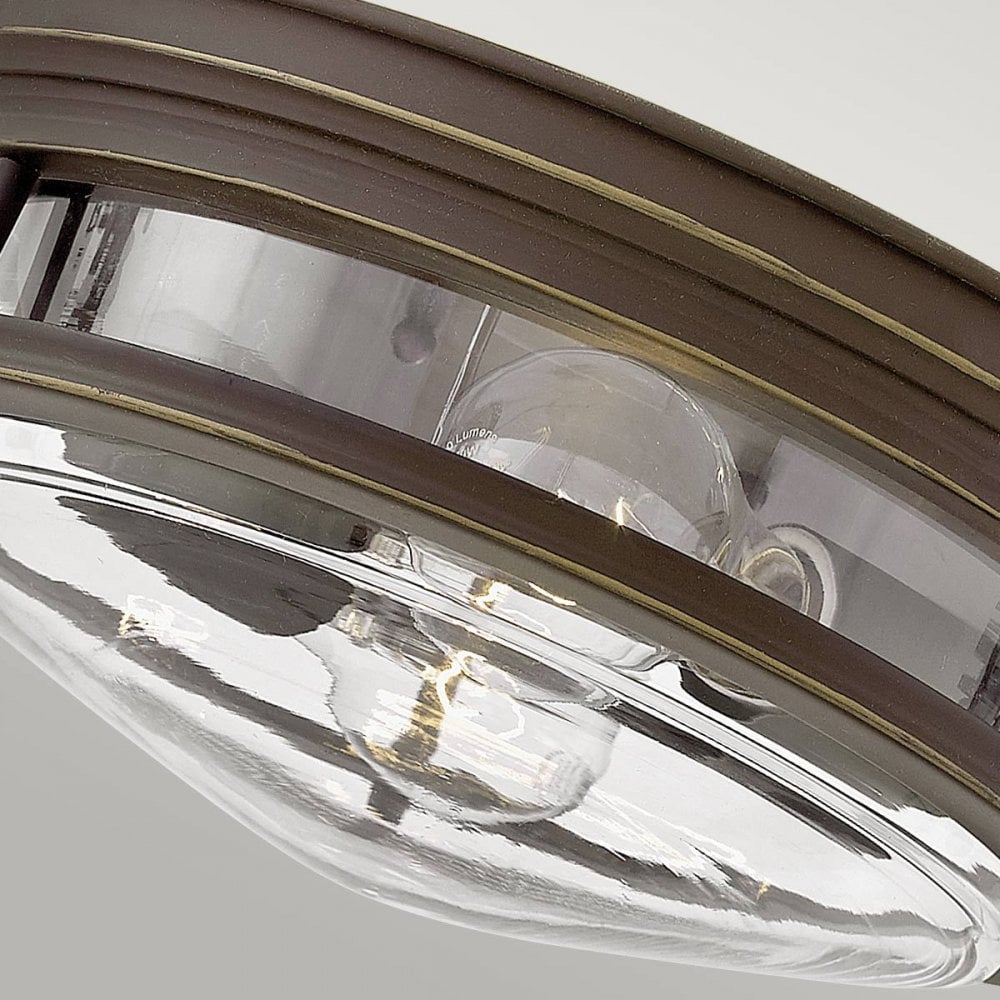 Hinkley QN-HADRIAN-FS-OZ-CLEAR Hadrian 2 Light Flush - Clear Glass - Oil Rubbed Bronze