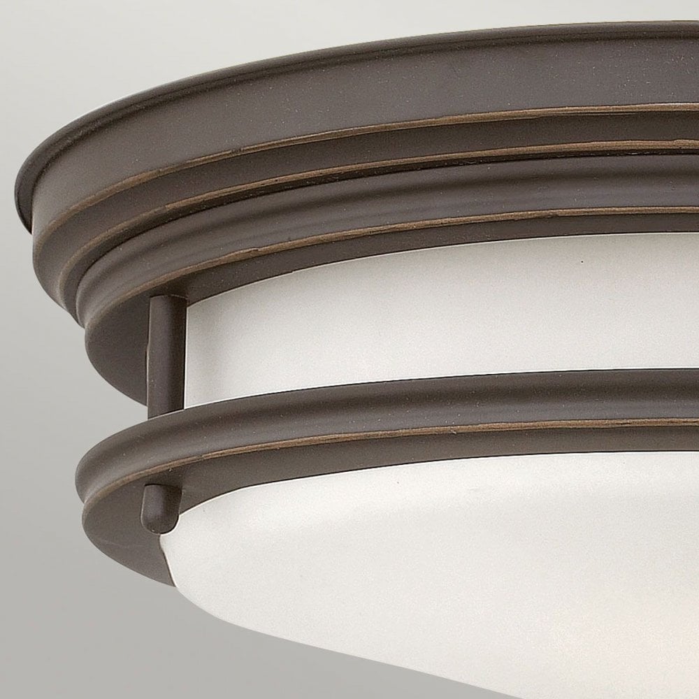 Hinkley QN-HADRIAN-FS-OZ-OPAL Hadrian 2 Light Flush - Opal Glass - Oil Rubbed Bronze