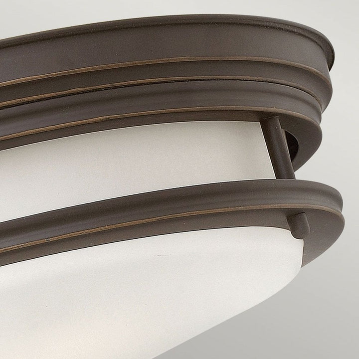Hinkley QN-HADRIAN-FS-OZ-OPAL Hadrian 2 Light Flush - Opal Glass - Oil Rubbed Bronze