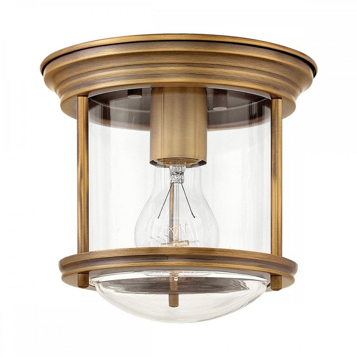 Hinkley QN-HADRIAN-MINI-F-BR-CLEAR Hadrian 1 Light Flush - Clear Glass - Brushed Bronze