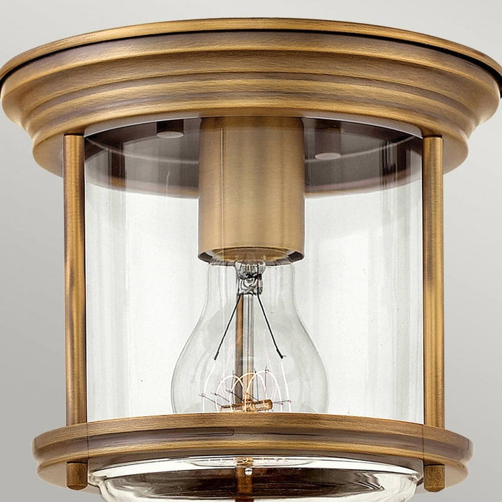 Hinkley QN-HADRIAN-MINI-F-BR-CLEAR Hadrian 1 Light Flush - Clear Glass - Brushed Bronze