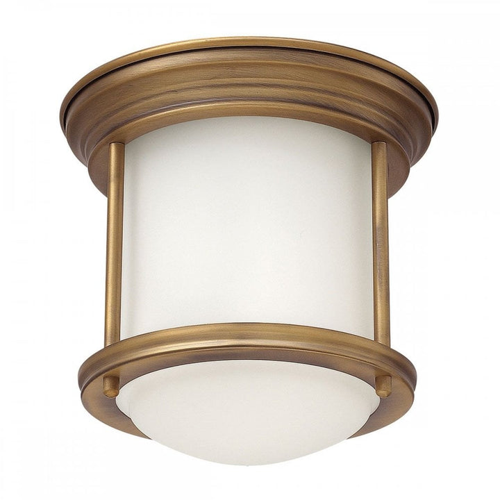 Hinkley QN-HADRIAN-MINI-F-BR-OPAL Hadrian 1 Light Flush - Opal Glass - Brushed Bronze