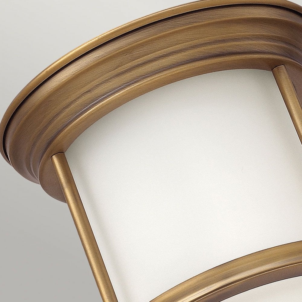 Hinkley QN-HADRIAN-MINI-F-BR-OPAL Hadrian 1 Light Flush - Opal Glass - Brushed Bronze