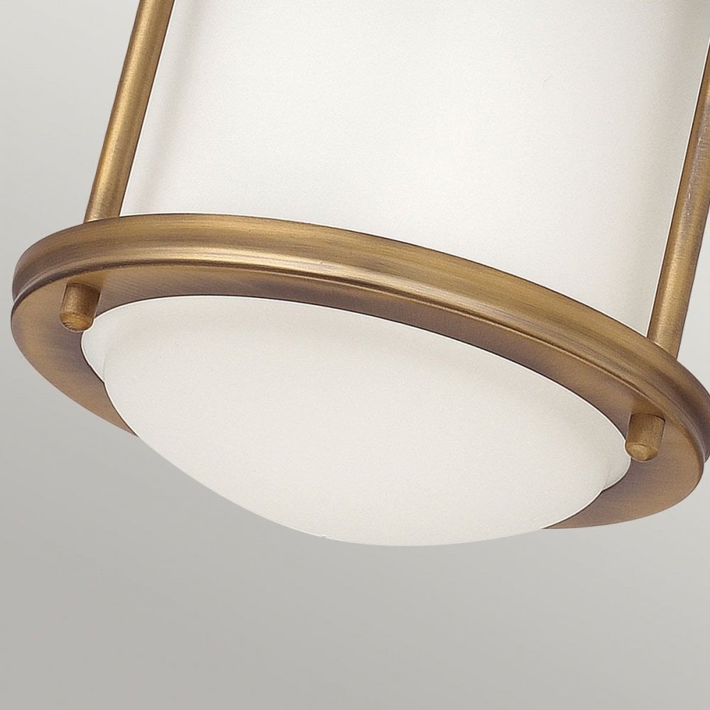 Hinkley QN-HADRIAN-MINI-F-BR-OPAL Hadrian 1 Light Flush - Opal Glass - Brushed Bronze