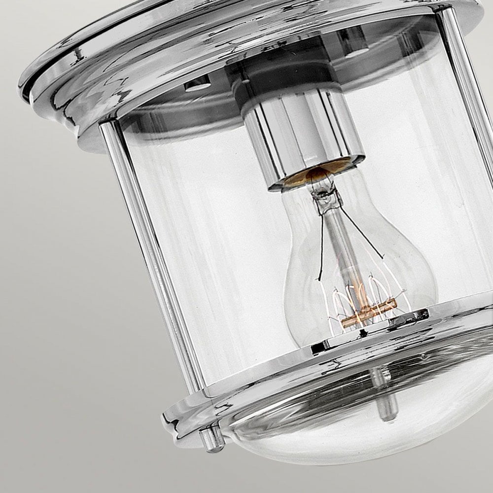 Hinkley QN-HADRIAN-MINI-F-CM-CLEAR Hadrian 1 Light Flush - Clear Glass - Chrome