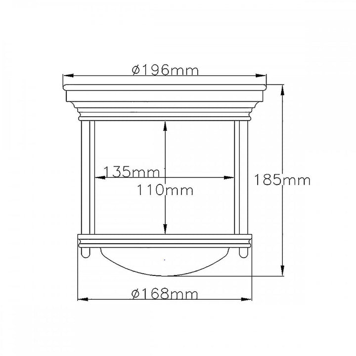 Hinkley QN-HADRIAN-MINI-F-OZ-CLEAR Hadrian 1 Light Flush - Clear Glass - Oil Rubbed Bronze