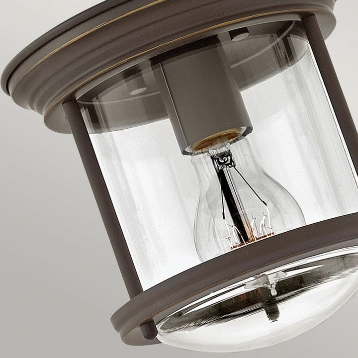 Hinkley QN-HADRIAN-MINI-F-OZ-CLEAR Hadrian 1 Light Flush - Clear Glass - Oil Rubbed Bronze