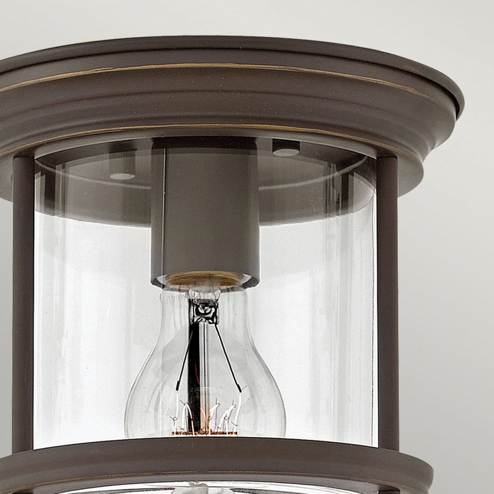 Hinkley QN-HADRIAN-MINI-F-OZ-CLEAR Hadrian 1 Light Flush - Clear Glass - Oil Rubbed Bronze