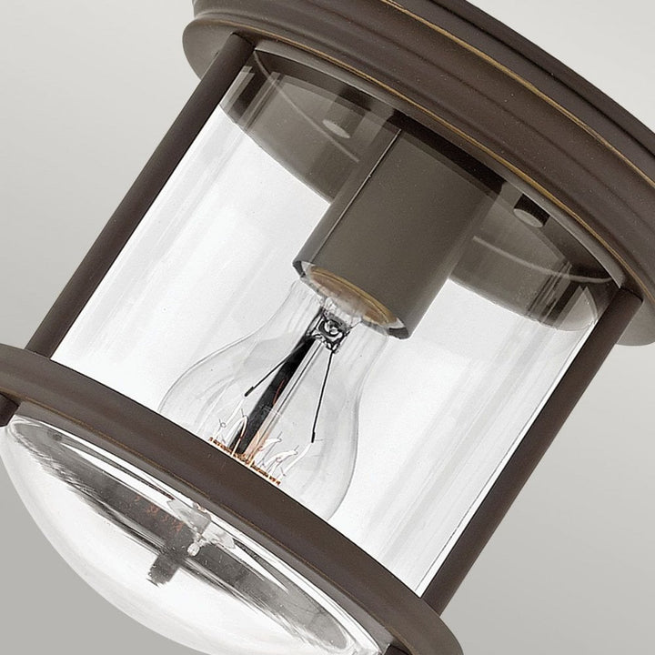 Hinkley QN-HADRIAN-MINI-F-OZ-CLEAR Hadrian 1 Light Flush - Clear Glass - Oil Rubbed Bronze