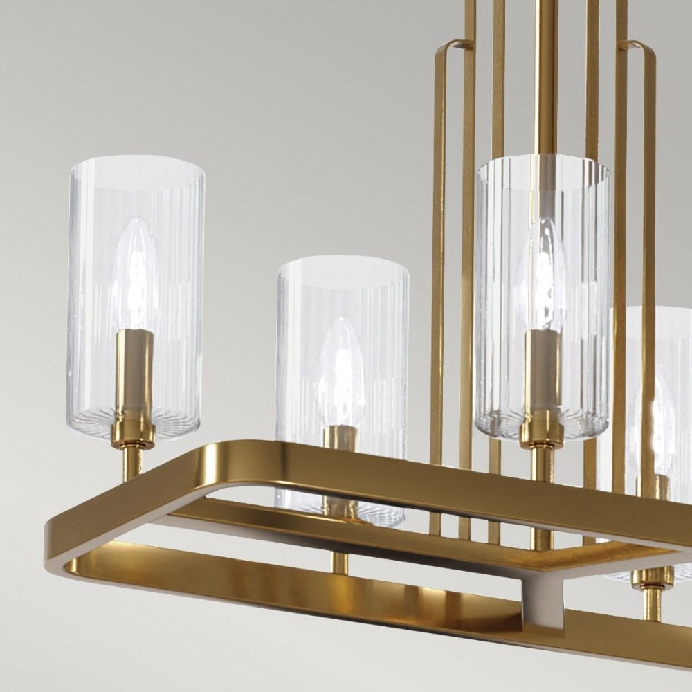 Kichler QN-KIMROSE10-BNB Kimrose 10 Light Linear Chandelier - Brass Brushed Natural Brass