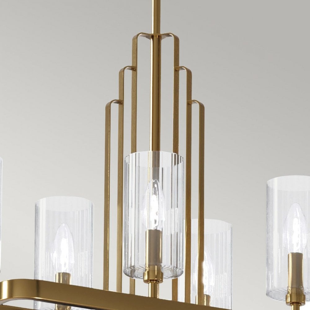 Kichler QN-KIMROSE10-BNB Kimrose 10 Light Linear Chandelier - Brass Brushed Natural Brass