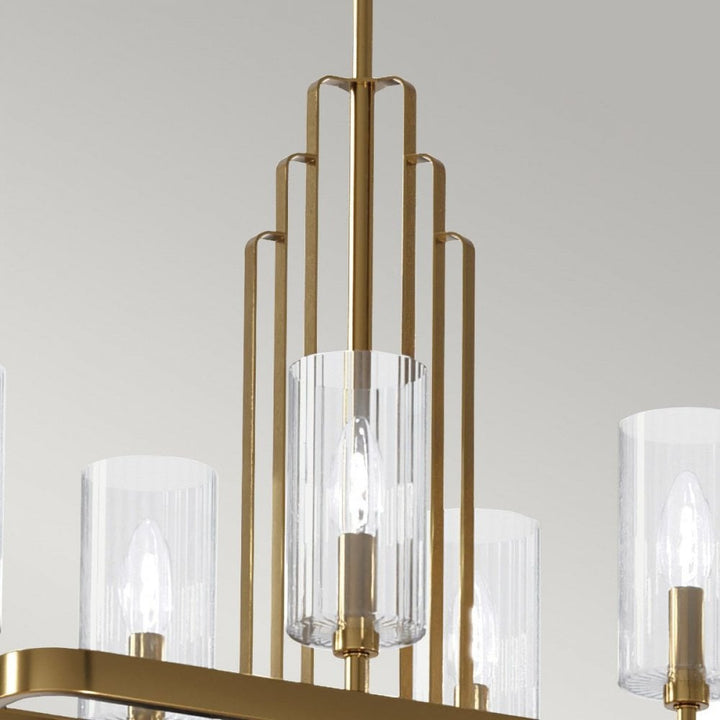Kichler QN-KIMROSE10-BNB Kimrose 10 Light Linear Chandelier - Brass Brushed Natural Brass
