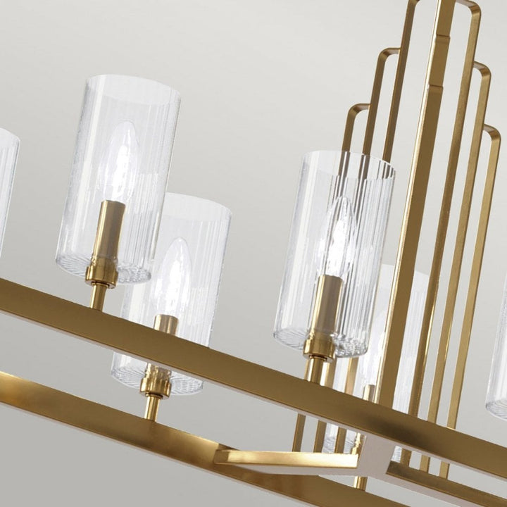 Kichler QN-KIMROSE10-BNB Kimrose 10 Light Linear Chandelier - Brass Brushed Natural Brass