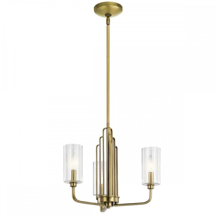 Kichler QN-KIMROSE3-BNB Kimrose 3 Light Chandelier - Brass Brushed Natural Brass