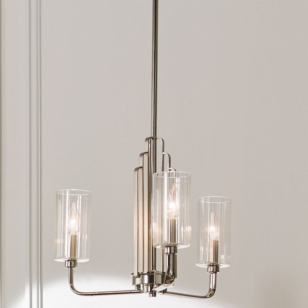 Kichler QN-KIMROSE3-PN Kimrose 3 Light Chandelier - Polished Nickel