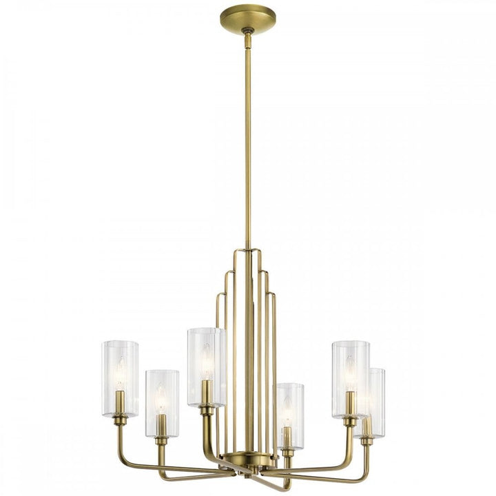 Kichler QN-KIMROSE6-BNB Kimrose 6 Light Chandelier - Brass Brushed Natural Brass