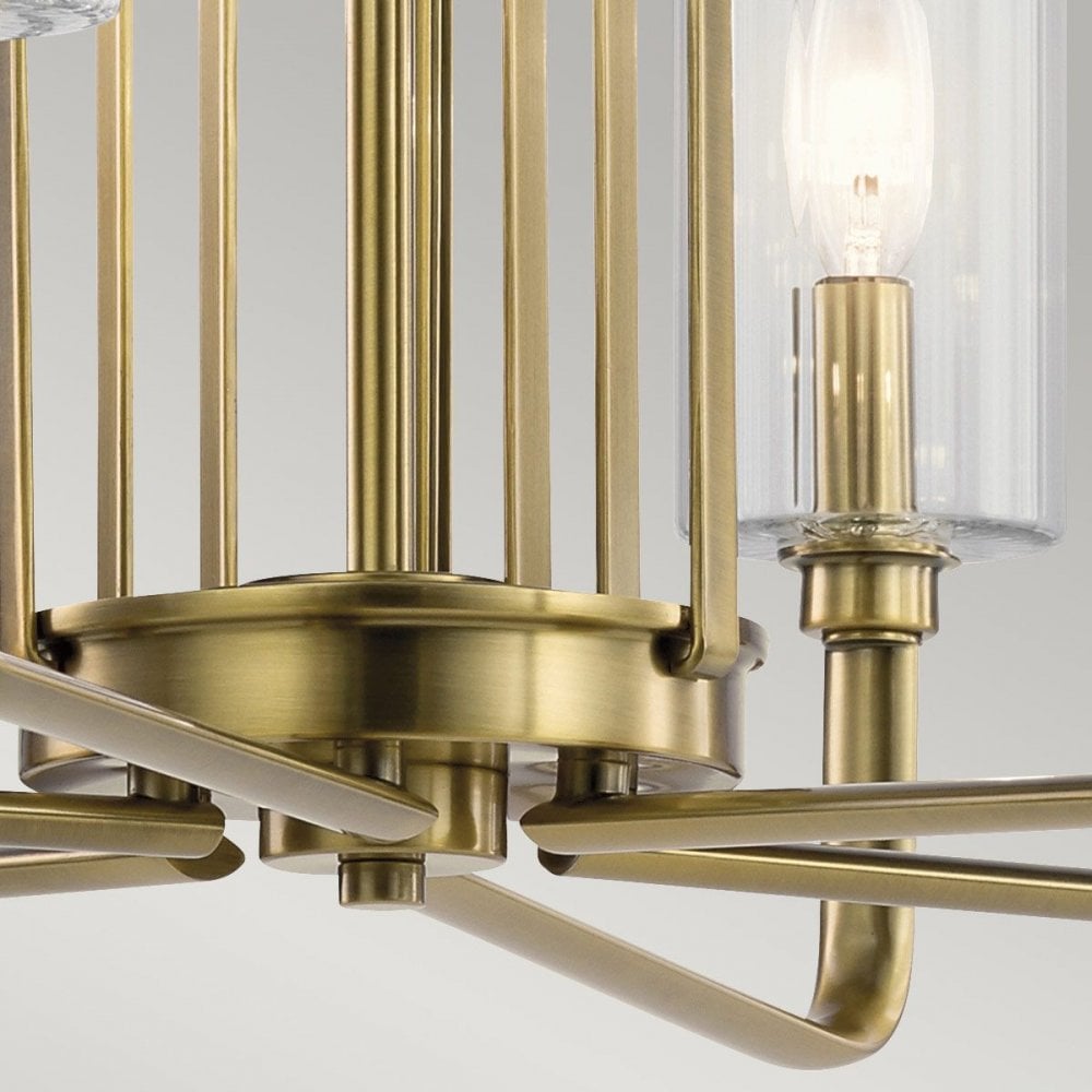 Kichler QN-KIMROSE6-BNB Kimrose 6 Light Chandelier - Brass Brushed Natural Brass