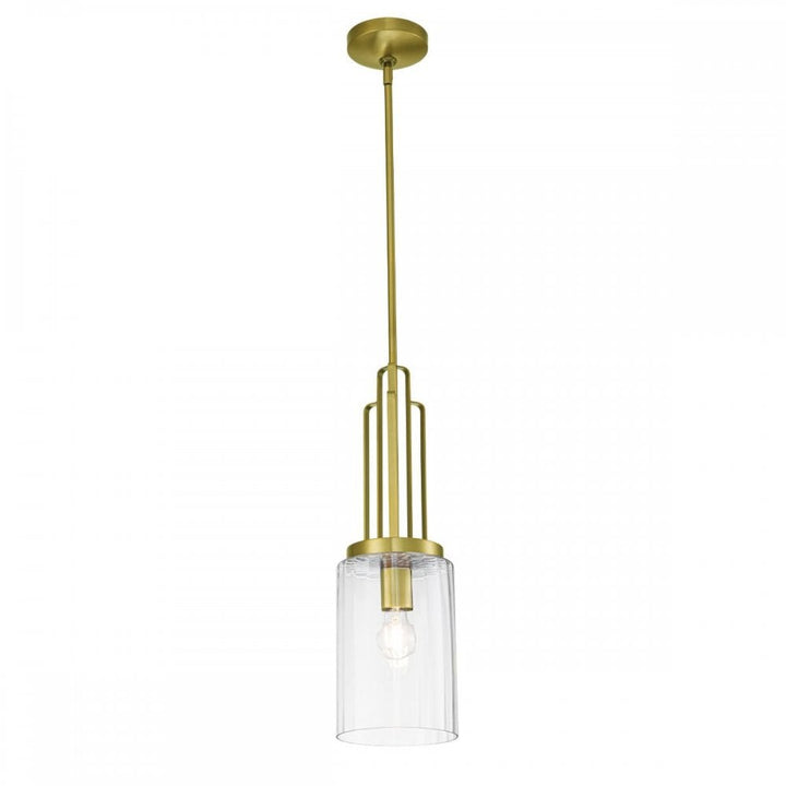 Kichler QN-KIMROSE-MP-BNB Kimrose 1 Light Mini Pendant - Brass Brushed Natural Brass