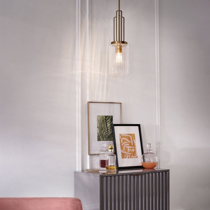 Kichler QN-KIMROSE-MP-BNB Kimrose 1 Light Mini Pendant - Brass Brushed Natural Brass
