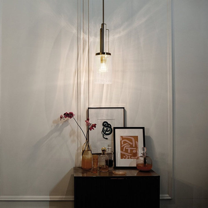 Kichler QN-KIMROSE-MP-BNB Kimrose 1 Light Mini Pendant - Brass Brushed Natural Brass