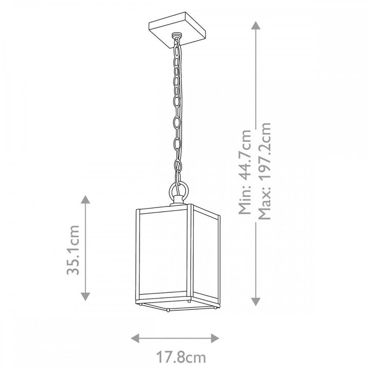 Kichler QN-LAHDEN8-M-WZC Lahden 1 Light Chain Lantern Weathered Zinc