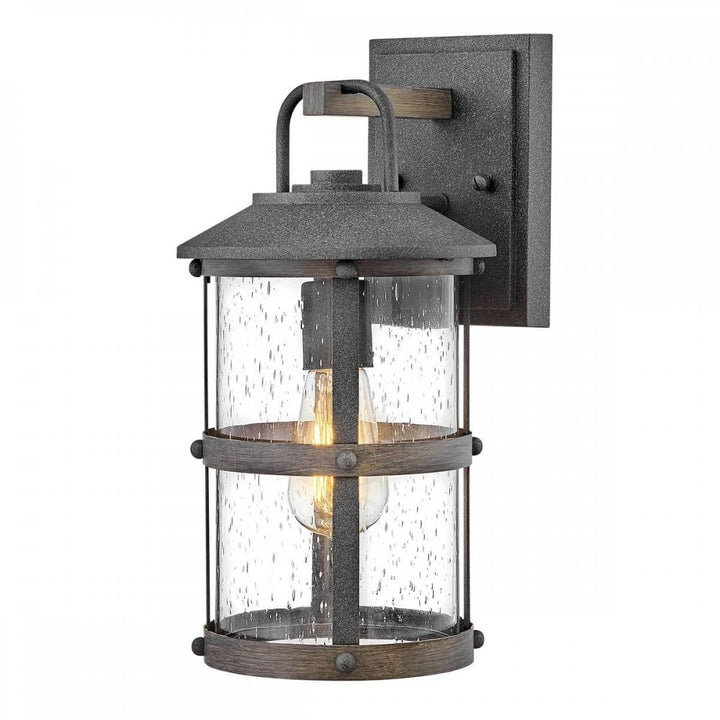 Hinkley QN-LAKEHOUSE2-S-DZ Lakehouse 1 Light Small Wall Lantern Aged Zinc with Driftwood Grey