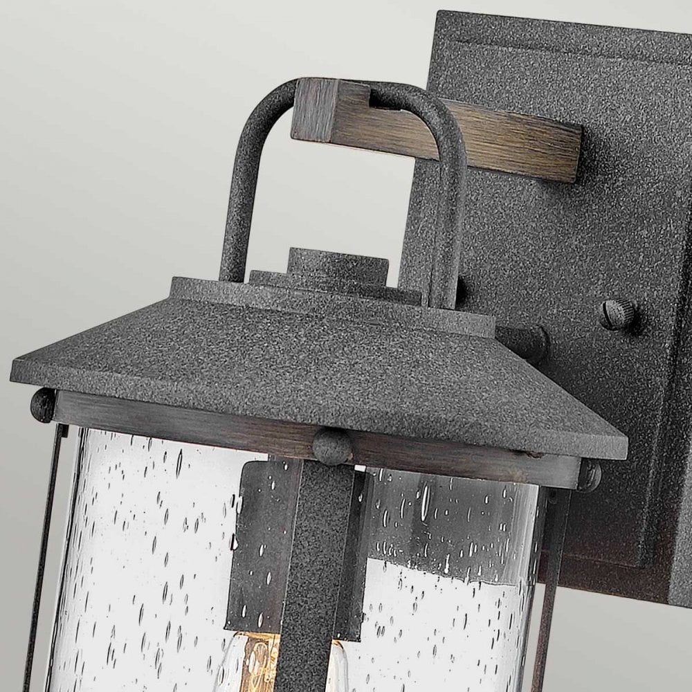 Hinkley QN-LAKEHOUSE2-S-DZ Lakehouse 1 Light Small Wall Lantern Aged Zinc with Driftwood Grey