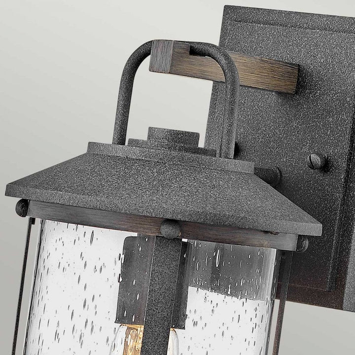 Hinkley QN-LAKEHOUSE2-S-DZ Lakehouse 1 Light Small Wall Lantern Aged Zinc with Driftwood Grey
