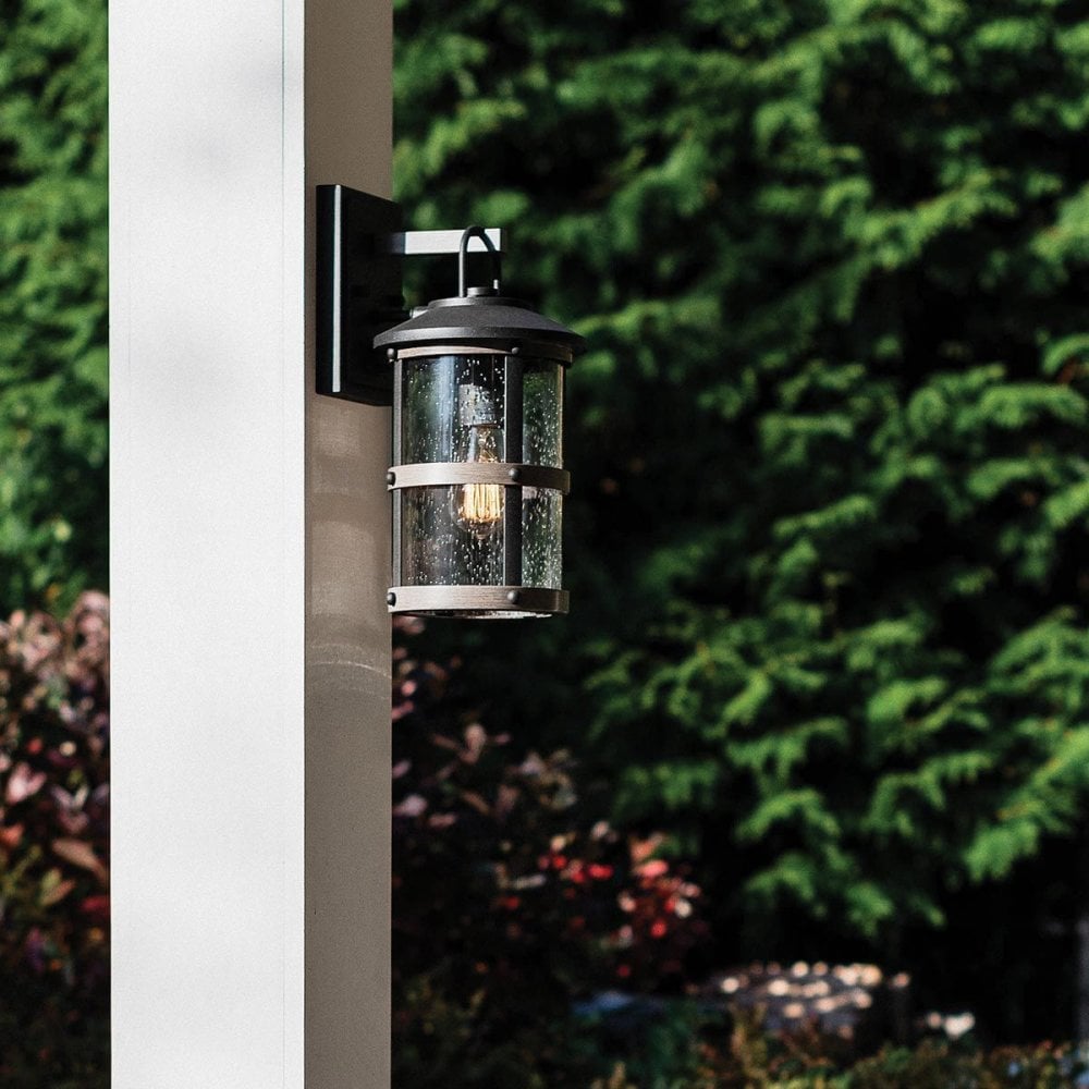 Hinkley QN-LAKEHOUSE2-S-DZ Lakehouse 1 Light Small Wall Lantern Aged Zinc with Driftwood Grey