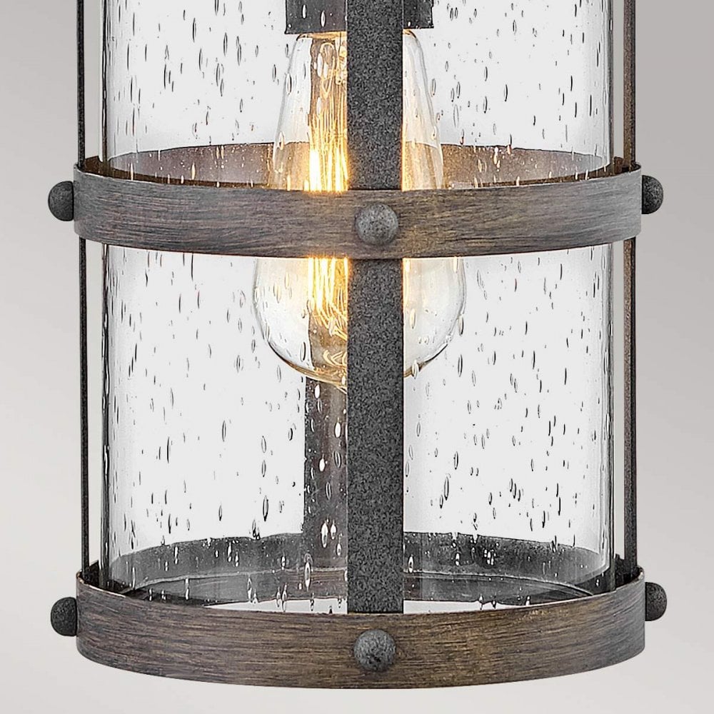 Hinkley QN-LAKEHOUSE2-S-DZ Lakehouse 1 Light Small Wall Lantern Aged Zinc with Driftwood Grey